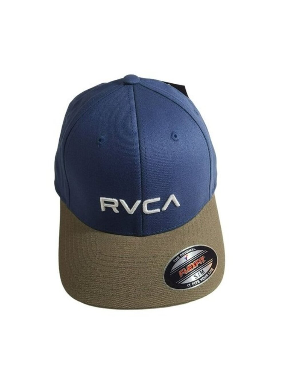 RVCA Flex Fit Mid-Profile Cap Blue & Green Cotton Blend S/M